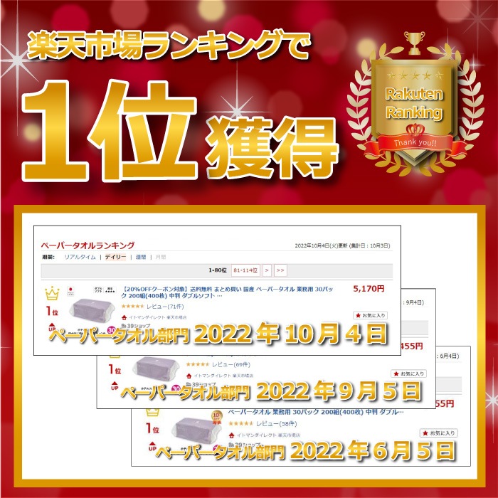 【定期購入用】業務用 ペーパータオル モナリスタオル 220×230mm ダブル 200組(400枚) 30パック ソフトタイプ 50200036 [KS]