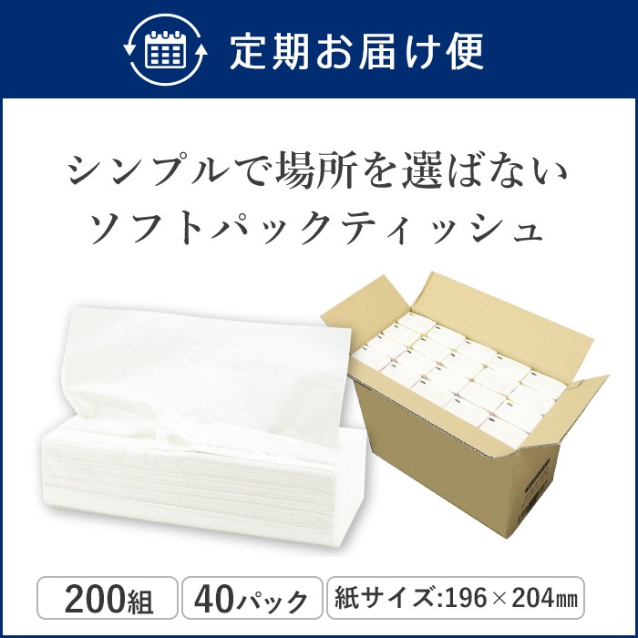 【定期購入用】業務用 ティッシュペーパー イットコ 詰め替え ティッシュ 200組 40個入 20200003 ソフトパック まとめ買い 日本製 [KS] 