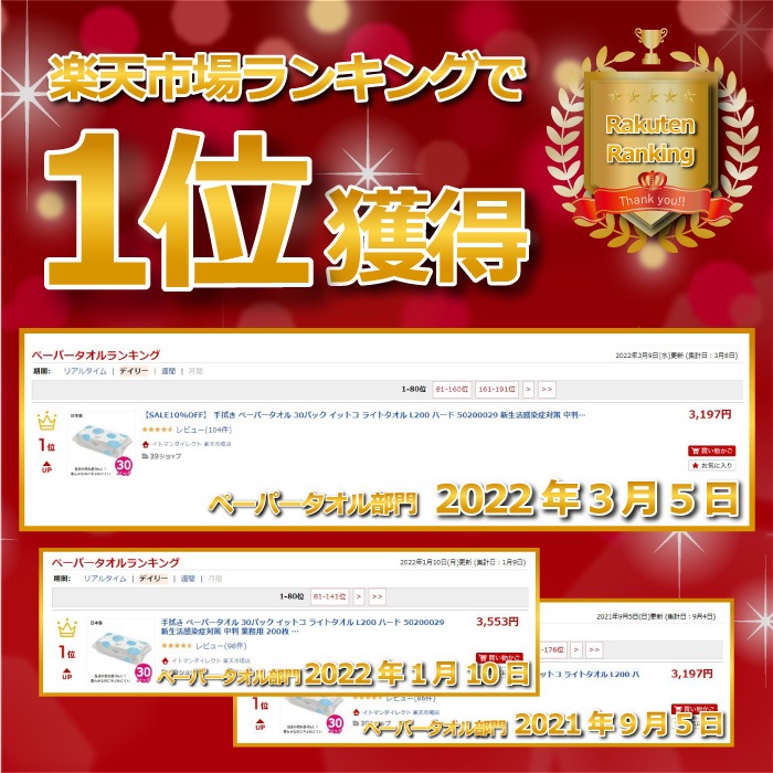 【まとめ割対象】 イットコ ライトタオル 220×230mm シングル 200枚 30パック ハードタイプ 50200029[KS]