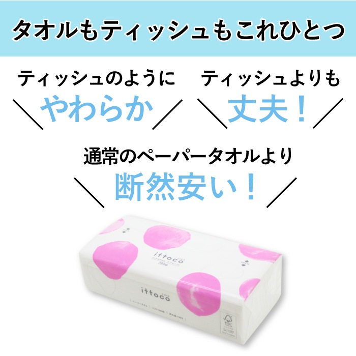 【まとめ割対象】 イットコタオル 196×204mm ダブル 200組(400枚) 40パック ソフトタイプ 50200030 まとめ買い 日本製