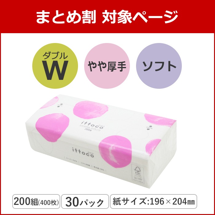 【まとめ割対象】 イットコタオル 196×204mm ダブル 200組(400枚) 40パック ソフトタイプ 50200030 まとめ買い 日本製