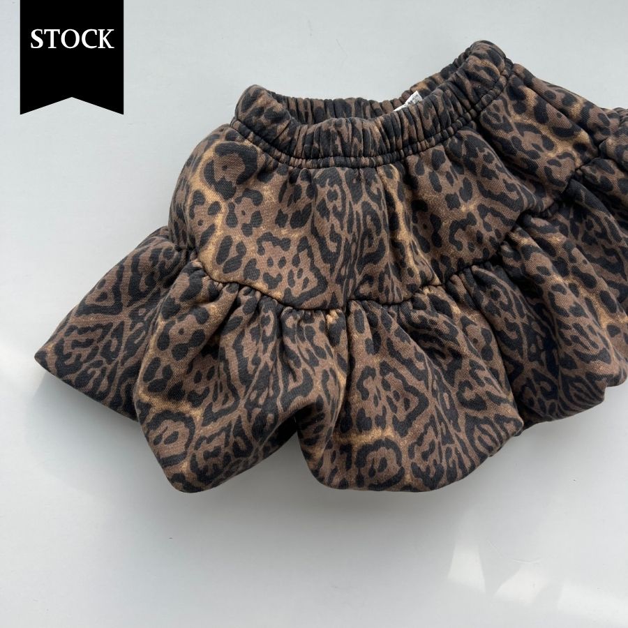 HANS）裏起毛レオパードバルーンスカート