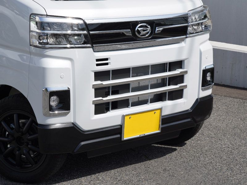 【アウトレット品】アトレー/ハイゼットカーゴ フロントグリル ガーニッシュ 2P 鏡面仕上げ ｜ダイハツ DAIHATSU ATRAI S700V/S710V 専用 外装 カスタム パーツ フロント グリル ドレスアップ アクセサリー 社外品 オプション エアロ