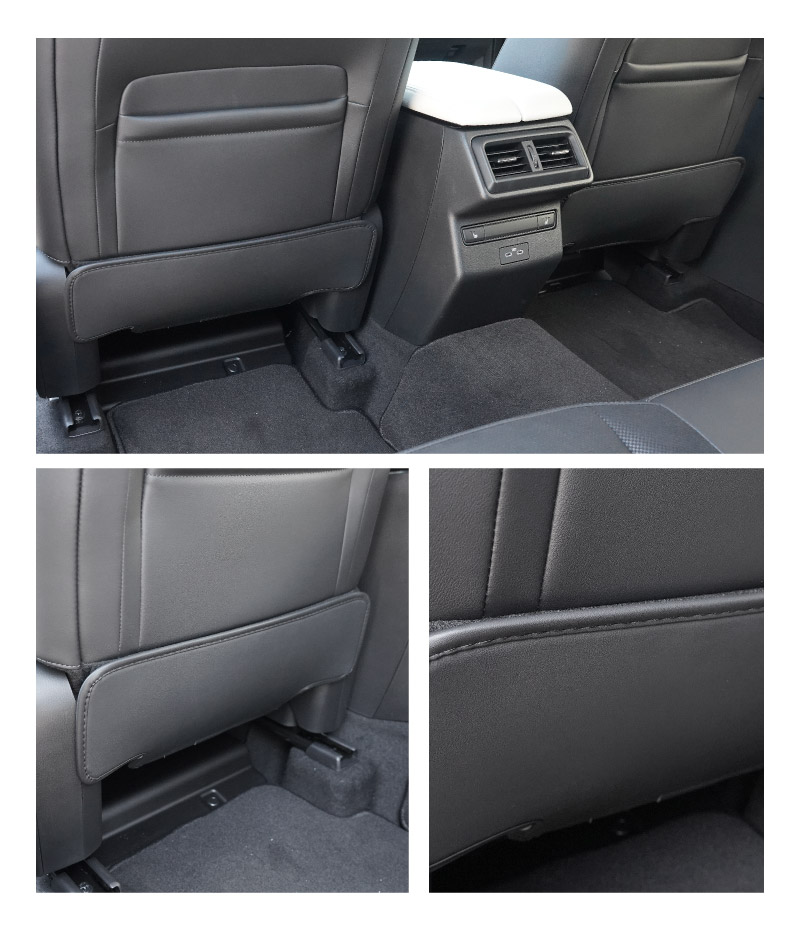 新型CX-5 KM系 運転席 助手席 小型 フロントシートバックロアキックマット 2P ブラック｜マツダ MAZDA CX5 2026年フルモデルチェンジ KMYSDP 専用 キックガード シートバックカバー アクセサリー カバー 傷防止 社外 【予約販売/9月10日頃入荷予定】