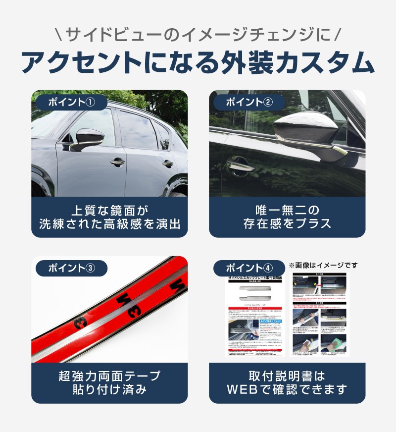 【セット割】新型CX-5 KM系 アウタードアハンドルカバー ＆ サイドミラーガーニッシュ 8P 鏡面仕上げ 2026年 フルモデルチェンジ専用 ｜MAZDA CX5 2026FMC KMYSDP 専用 カスタム パーツ サイド アクセサリー ドアパネル ドアノブ カバー ドアミラー ミラー カバー 外装 社外