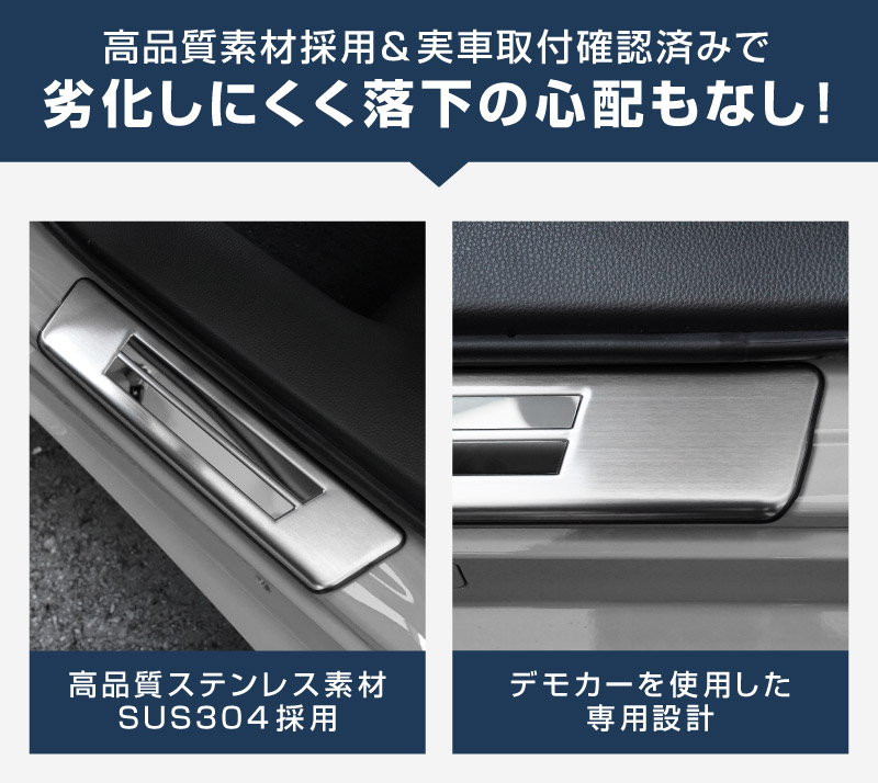 新型プリウス 60系 サイドステップ 外側スカッフプレート 4P 車体保護