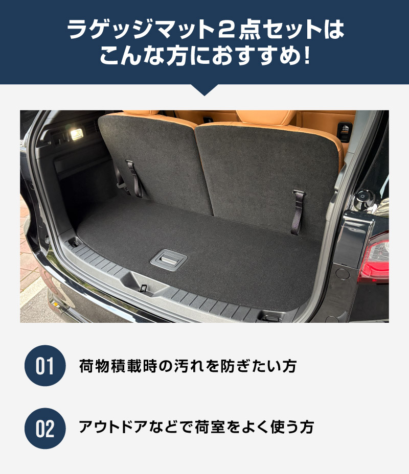 【セット割】CX-80 KL系 ラゲッジマット ＆ 3列目背面マット ラバータイプ 4P ブラック 2026年MC後 対応 ｜マツダ MAZDA 新型 CX80 専用 内装 カスタム パーツ ドレスアップ アクセサリー オプション 内装 カー用品 社外 トランク ラゲージ 荷室 フロアマット 防水 保護 傷防止 キズ隠し【予約販売/5月20日頃入荷予定】