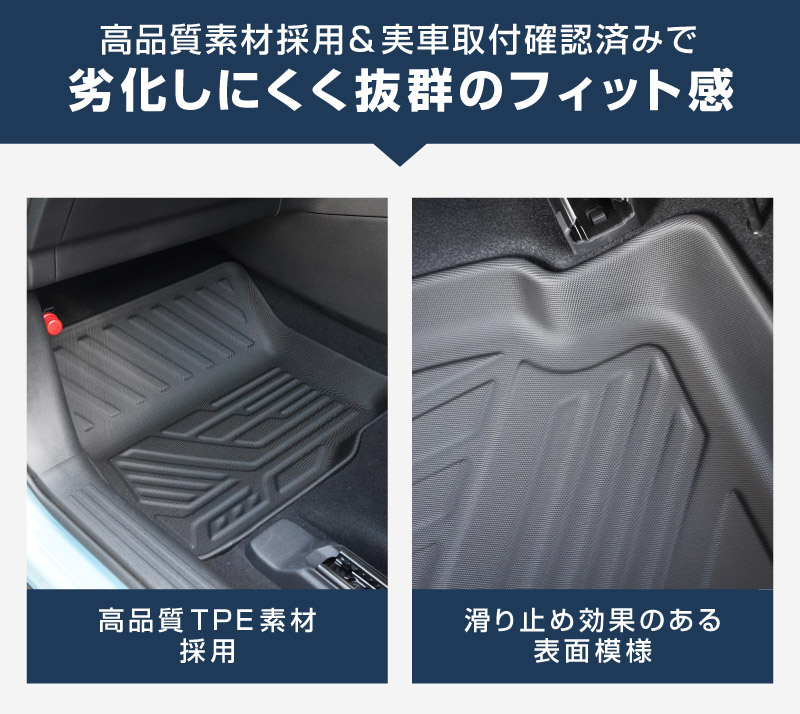 新型キックス P16型 フロアマット 3P ラバータイプ ブラック｜日産 ニッサン NISSAN KICKS P16 2026年フルモデルチェンジ 専用 保護 パーツ 防水 フロント リア セット アクセサリー 内装 社外 立体 3Dマット フルカバー ウェザーマット レジャー 水洗い【予約販売/10月30日頃入荷予定】