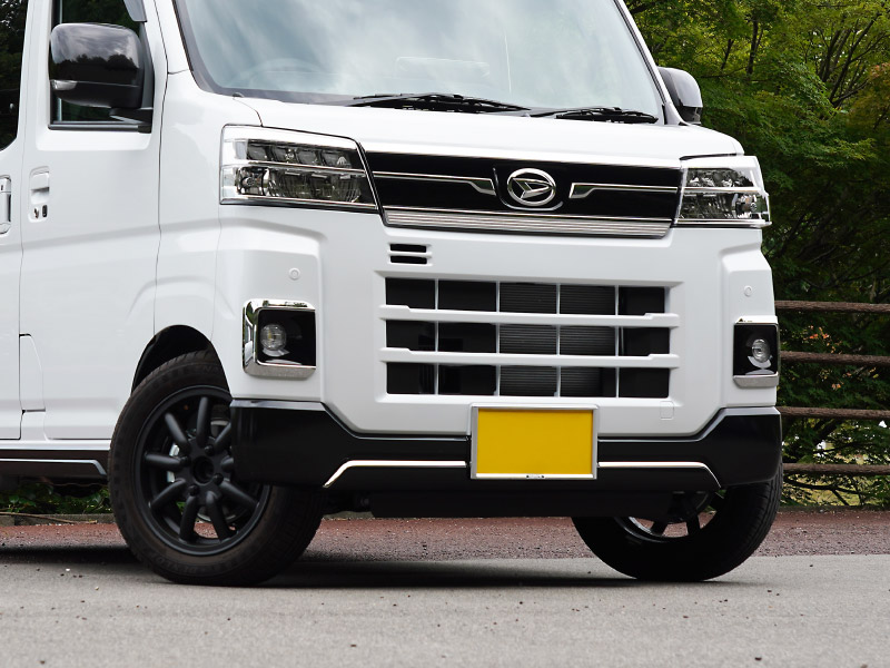 新型 e-アトレー e-ハイゼットカーゴ 対応 アトレー ハイゼットカーゴ フロントモールガーニッシュ 2P 鏡面仕上げ ｜ダイハツ DAIHATSU ATRAI S700V S710V S781V 専用 外装 カスタム パーツ フロント グリル ドレスアップ アクセサリー 社外品 オプション エアロ【予約販売/5月20日頃入荷予定】