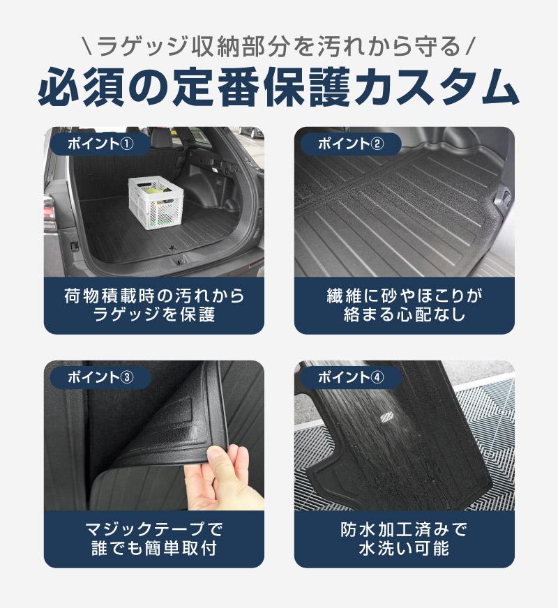 新型bZ4X Touring 10系専用 ラゲッジマット 3P ラバータイプ ブラック トヨタ bZ4X ツーリング スバル トレイルシーカー 共通｜TOYOTA bZ4X Touring SUBARU TRAILSEEKER 専用 防水 立体 3Dマット 社外 背面カバー フロアマット トランクマット ラゲージトレイ 内装 保護 アクセサリー オプション 社外【予約販売/10月30日頃入荷予定】