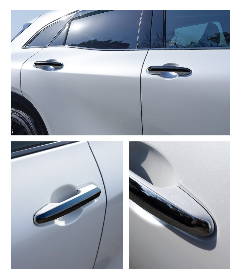 【アウトレット品】クラウンスポーツ/クラウンクロスオーバー/クラウンエステート・RAV4/RAV4 PHV 共通 アウタードアハンドルカバー 4P ブラック鏡面仕上げ｜TOYOTA トヨタ CROWN SPORT CROSSOVER RAV4 外装 サイド ドアノブ カスタム パーツ ドレスアップ オプション アクセサリー 社外品