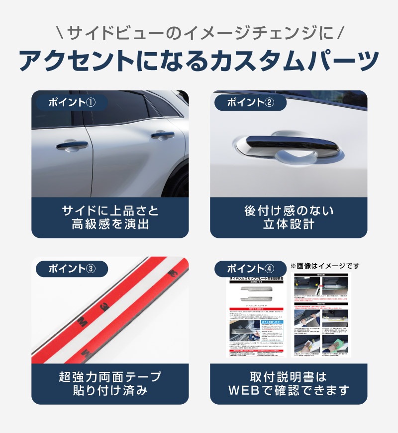 【アウトレット品】クラウンスポーツ/クラウンクロスオーバー/クラウンエステート・RAV4/RAV4 PHV 共通 アウタードアハンドルカバー 4P ブラック鏡面仕上げ｜TOYOTA トヨタ CROWN SPORT CROSSOVER RAV4 外装 サイド ドアノブ カスタム パーツ ドレスアップ オプション アクセサリー 社外品