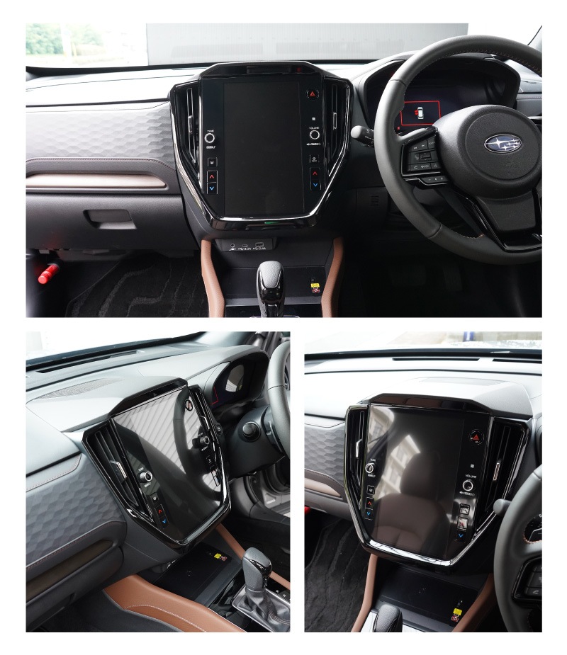 【セット割】新型フォレスター SL系 センタードリンクホルダーパネル ＆ モニター下パネル ＆ リア左右インナードアハンドルパネル 4P ピアノブラック インテリアパネルセット｜SUBARU スバル FORESTER 専用 パーツ ドレスアップ アクセサリー オプション インテリア フロント カップホルダー カバー 内装 社外