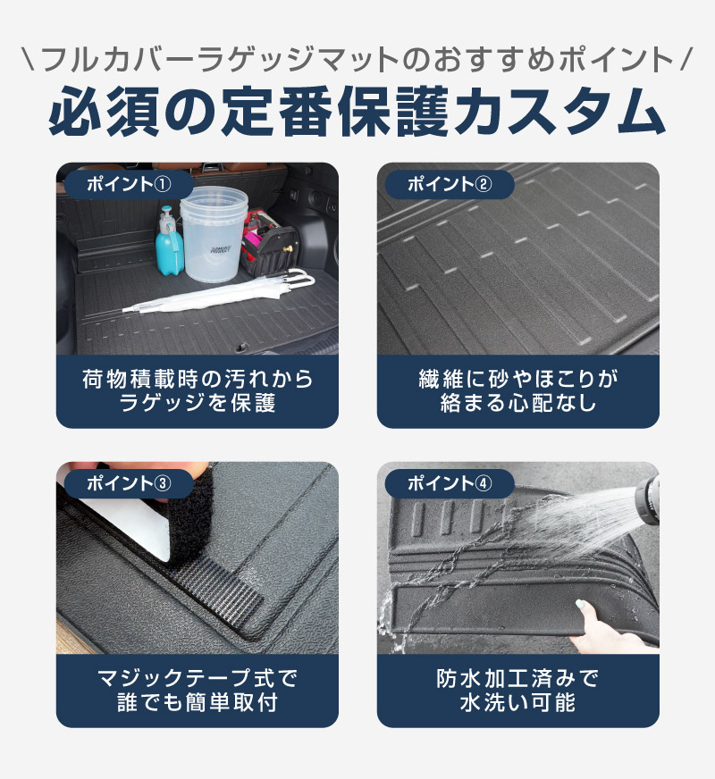 【セット割】新型フォレスター SL系 フロアマット＆ フルカバー ラゲッジマット カーゴトレイマット 7P ラバータイプ ブラック｜SUBARU スバル FORESTER 専用 保護 パーツ 防水 3D マット セット アクセサリー 内装 傷防止 社外 水洗い【予約販売/5月20日頃入荷予定】