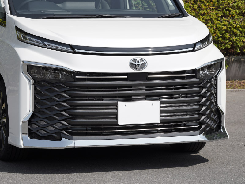 【セット割】新型ヴォクシー 90系 フロントエンブレム下 グリル ＆ フロントロアグリル ガーニッシュ 鏡面仕上げ 2026年マイナーチェンジ後対応｜トヨタ TOYOTA VOXY 90 95 グリル カスタム 専用 パーツ ドレスアップ アクセサリー 社外品 オプション エアロ