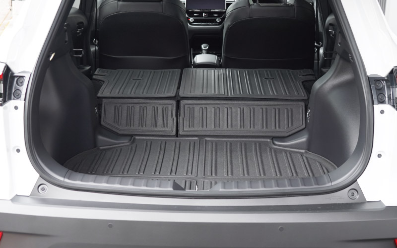 新型カローラクロス フルカバー ラゲッジマット カーゴトレイマット 5P ラバータイプ ブラック セカンドシート背面 2025年マイナーチェンジ後対応｜トヨタ TOYOTA COROLLA CROSS 6AA-ZVG11 3BA-ZSG10 6AA-ZVG15 専用 アクセサリー オプション 内装 社外 トランク ラゲージ 荷室 フロアマット 防水 保護