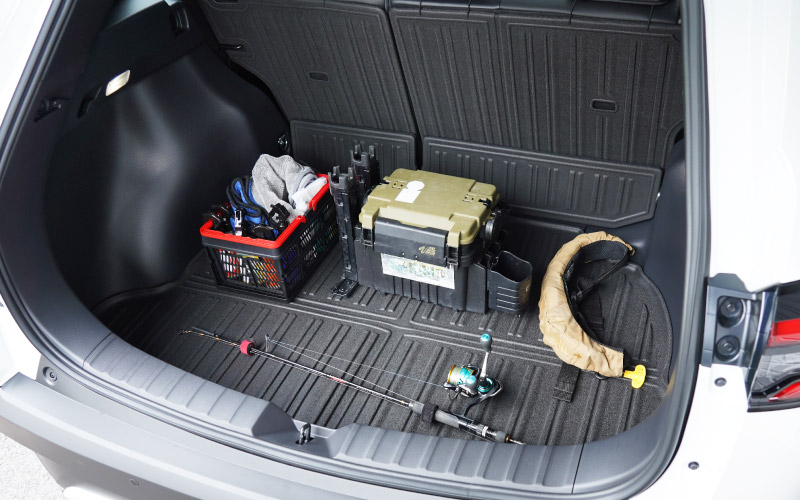 新型カローラクロス フルカバー ラゲッジマット カーゴトレイマット 5P ラバータイプ ブラック セカンドシート背面 2025年マイナーチェンジ後対応｜トヨタ TOYOTA COROLLA CROSS 6AA-ZVG11 3BA-ZSG10 6AA-ZVG15 専用 アクセサリー オプション 内装 社外 トランク ラゲージ 荷室 フロアマット 防水 保護