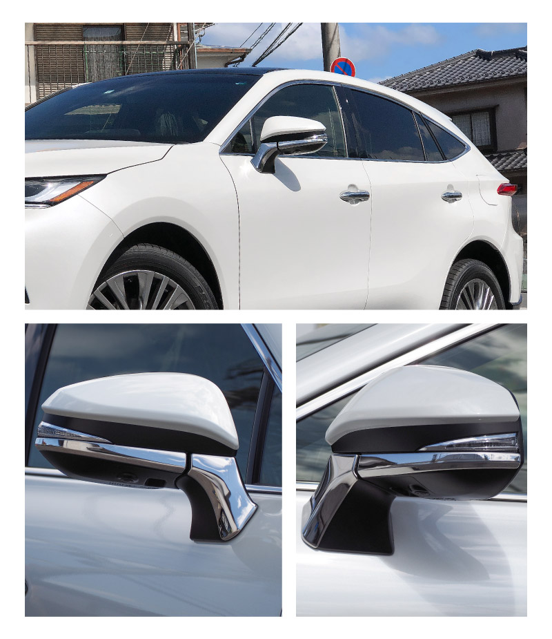 新型ハリアー 80系 ミラーガーニッシュ アンダーカバータイプ 4P 2026年MC後対応｜トヨタ TOYOTA HARRIER 80 サイドミラー TYPE Ⅱ カスタム 専用 パーツ ドレスアップ アクセサリー 社外品 オプション エアロ