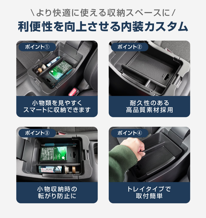 【アウトレット品】新型ヴェゼル コンソールボックストレイ 滑り止めゴムマット付き コンソールボックスにはめ込むだけの便利グッズ 2024年マイナーチェンジ後対応｜ホンダ HONDA VEZEL RV系 専用 内装 カスタム 保護パーツ ドアストッパーカバー ストライカーカバー ドレスアップ アクセサリー 社外品