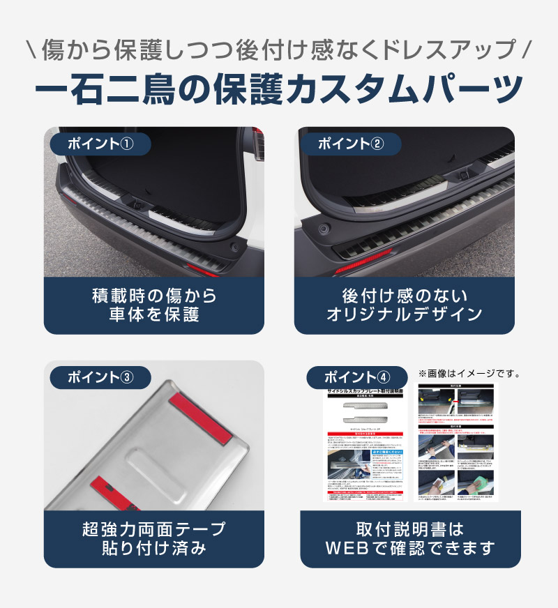 10/18～ 10%off】【セット割】RAV4 50系 リアバンパーステップガード
