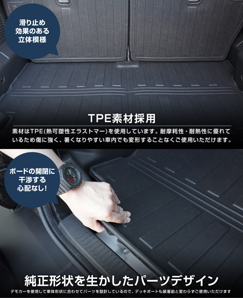 ジムニーノマド JC74W ラゲッジマット ラバータイプ 3P ブラック セカンドシート背面カバー ｜スズキ SUZUKI JIMNY JC74 NOMADE 専用 アクセサリー 内装 保護パーツ 社外 トランク ラゲージ 荷室 フロアマット 防水 保護 水洗い可能