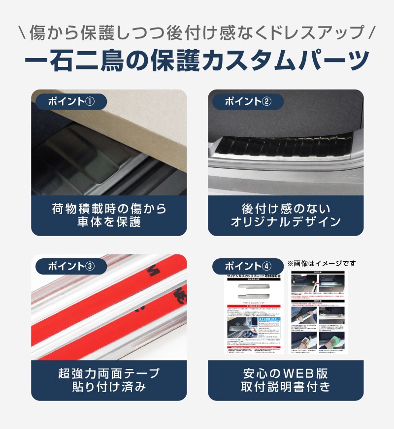 新型カローラクロス ラゲッジスカッフプレート 2P 傷が付きやすい部分をしっかりガード シルバーヘアライン/ブラックヘアライン 全2色 2026年マイナーチェンジ後対応｜トヨタ TOYOTA COROLLA CROSS 6AA-ZVG11 3BA-ZSG10 6AA-ZVG15 専用 内装 保護 カスタム ドレスアップ アクセサリー 社外品【予約販売/シルバー:9月20日頃入荷予定】