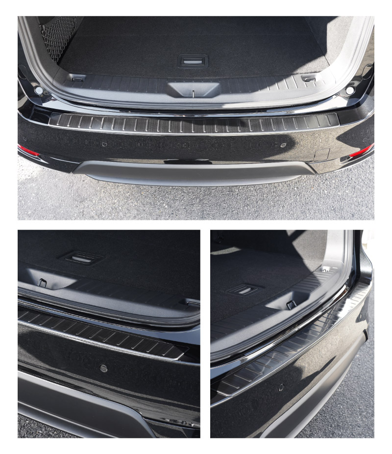 CX-60 KH系 リアバンパーステップガード 1P 車体保護ゴム付き 選べる3カラー シルバー/ブラック/カーボン調 2026年MC後 対応｜マツダ MAZDA 新型 CX60 専用 外装 トランク リア 保護 カスタム パーツ ドレスアップ アクセサリー 社外品【予約販売/シルバー:6月10日頃、ブラック:6月20日頃入荷予定】