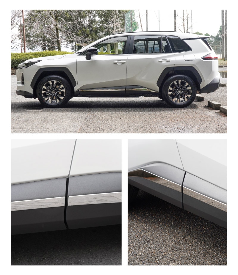 新型RAV4 60系 サイドガーニッシュ 4P 鏡面仕上げ｜トヨタ TOYOTA ラブフォー AXAN64 専用 プラグインハイブリッド PHEV 対応 カスタム パーツ アクセサリー サイドリップ サイドサイドスカート スポイラー 社外【予約販売/5月30日頃入荷予定】