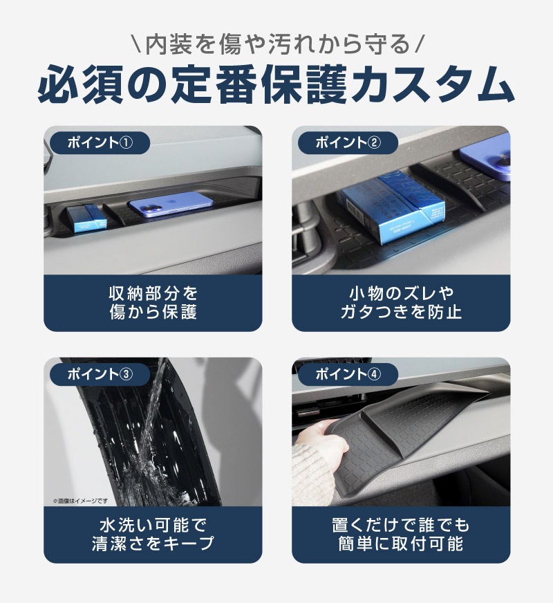 新型RAV4 60系 助手席トレイマット 1P ゴムタイプ ブラック ｜トヨタ TOYOTA ラブフォー AXAN64 専用 プラグインハイブリッド PHEV 対応 内装 カー用品 社外 カバー 防水 ラバータイプ トレイ 便利グッズ アクセサリー 保護 社外【予約販売/5月10日頃入荷予定】