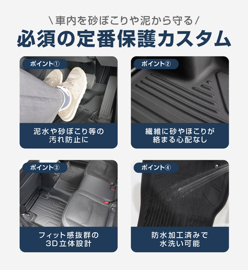 新型CX-5 KM系 フロアマット 3P ラバータイプ ブラック CX5 2026年 フルモデルチェンジ 専用｜MAZDA CX5 2026FMC KMYSDP 専用 保護 パーツ 防水 フロント リア セット アクセサリー 内装 社外 立体 3Dマット フルカバー ウェザーマット オールウェザー レジャー 水洗い【予約販売/8月30日頃入荷予定】