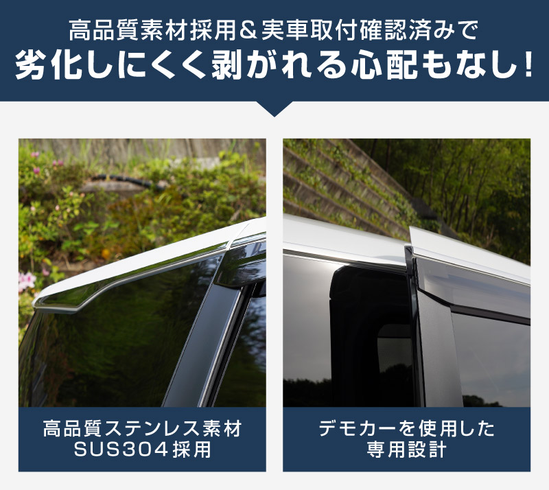 新型ヴォクシー ノア 90系 サイドルーフガーニッシュ 8P 鏡面仕上げ