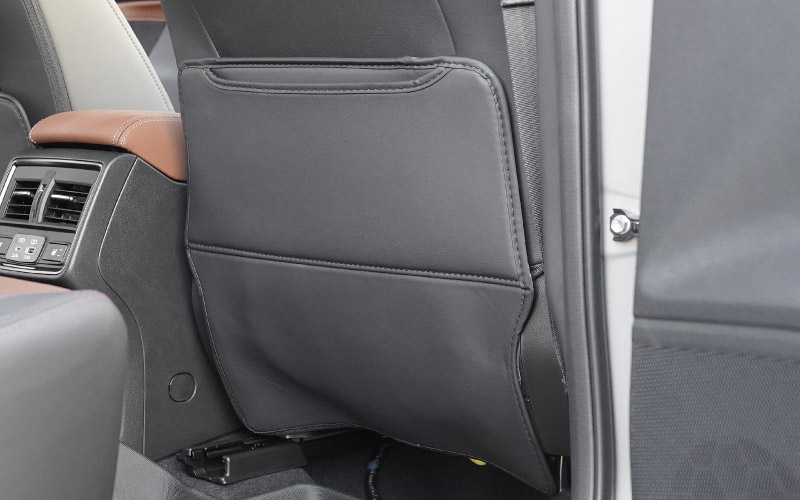 新型フォレスター SL系 SK系 レヴォーグ VN系 共通 シートバックキックマット 運転席 助手席 2P ブラック｜SUBARU スバル FORESTER LEVORG 専用 パーツ アクセサリー 内装 社外 保護 シート カバー マット キックガード 傷防止 汚れ防止 便利グッズ アイテム【予約販売/5月20日頃入荷予定】