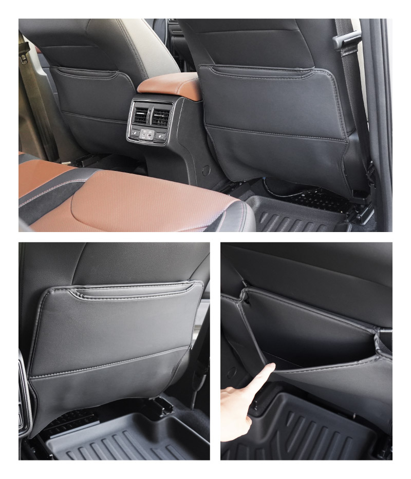 新型フォレスター SL系 SK系 レヴォーグ VN系 共通 シートバックキックマット 運転席 助手席 2P ブラック｜SUBARU スバル FORESTER LEVORG 専用 パーツ アクセサリー 内装 社外 保護 シート カバー マット キックガード 傷防止 汚れ防止 便利グッズ アイテム【予約販売/5月20日頃入荷予定】