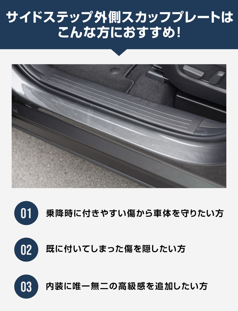 新型CX-5 KM系 サイドステップ外側 スカッフプレート 4P 車体保護ゴム付き 選べる3カラー シルバーへライン ブラックヘアライン カーボン調  2026年 フルモデルチェンジ専用 ｜MAZDA CX5 2026FMC KMYSDP 専用 内装 保護 パーツ アクセサリー 社外 サイドシル【予約販売/8月20日頃入荷予定】