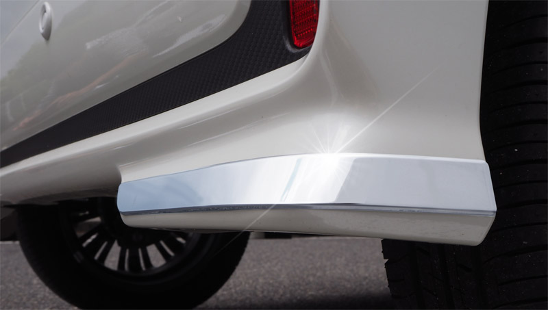スペーシアカスタム リアリップ ガーニッシュ 2P｜スズキ SUZUKI SPACIA CUSTOM MK53S スペーシア アクセサリー 社外品 外装 エアロ 専用 パーツ カスタム ドレスアップ ガーニッシュ バンパー メッキ アクセサリー 社外品 オプション