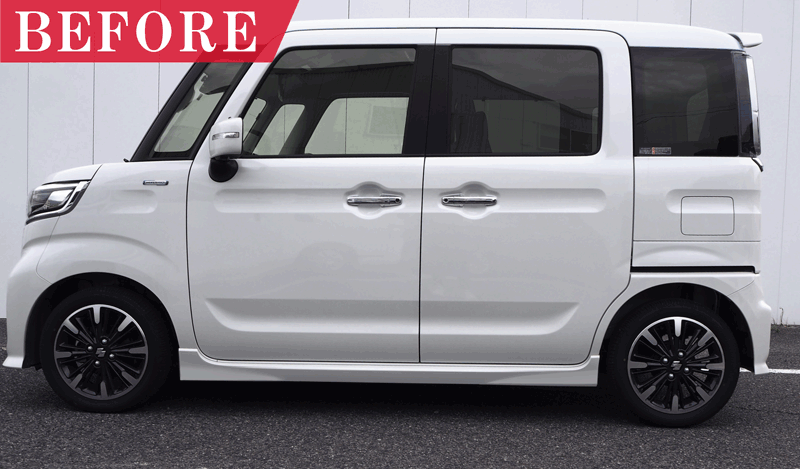 スペーシアカスタム サイドリップ ガーニッシュ 4P｜スズキ SUZUKI SPACIA CUSTOM MK53S スペーシア アクセサリー 社外品 外装 エアロ 専用 パーツ カスタム ドレスアップ ガーニッシュ サイドモール サイドトリム