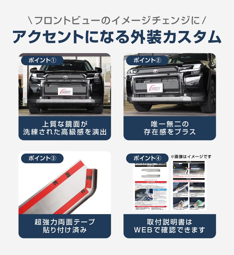 新型RAV4 60系 Adventure 専用 ロアグリルガーニッシュ 1P 選べる2カラー 鏡面仕上げ ブラック鏡面仕上げ｜トヨタ TOYOTA ラブフォー AXAN64 アドベンチャー 専用 カスタム パーツ フロントグリル フロントバンパー ヘッドランプ フェンダーガーニッシュ オプション 外装 社外【予約販売/6月10日頃入荷予定】