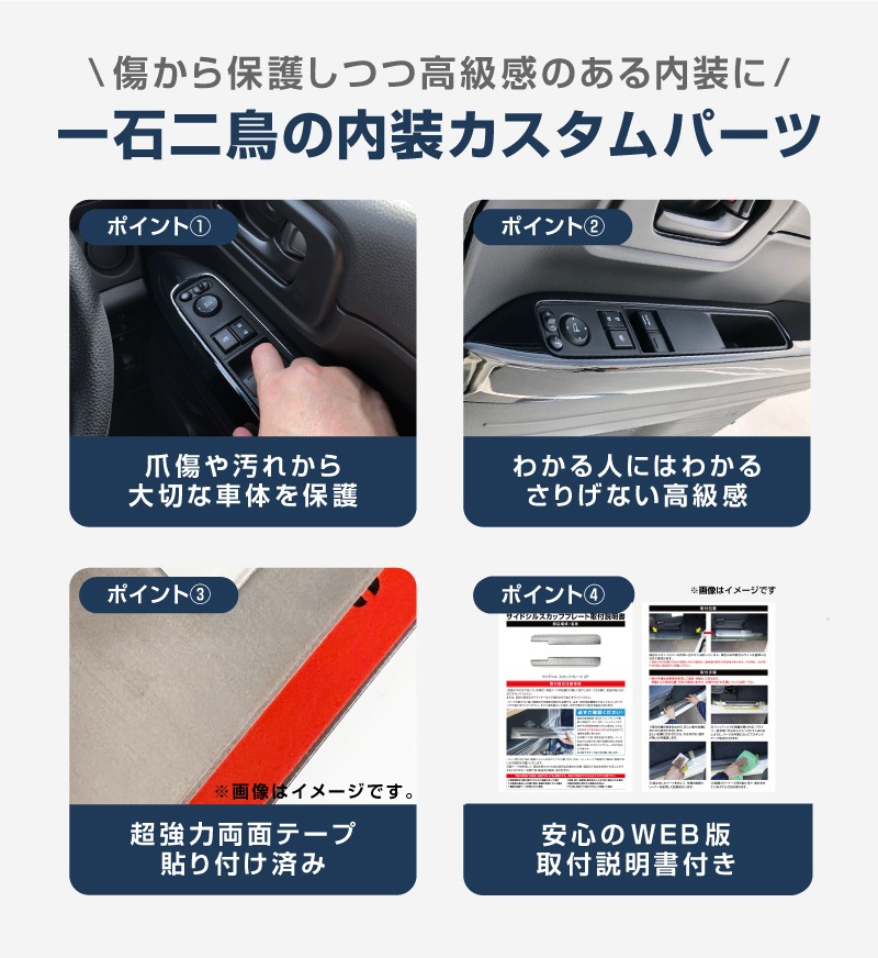 【アウトレット品】N-VAN ウィンドウスイッチベースパネル ピアノブラック 2P｜ホンダ HONDA エヌバン 内装専用 パーツ カスタム 専用 パーツ ドレスアップ アクセサリー 社外品 オプション エアロ