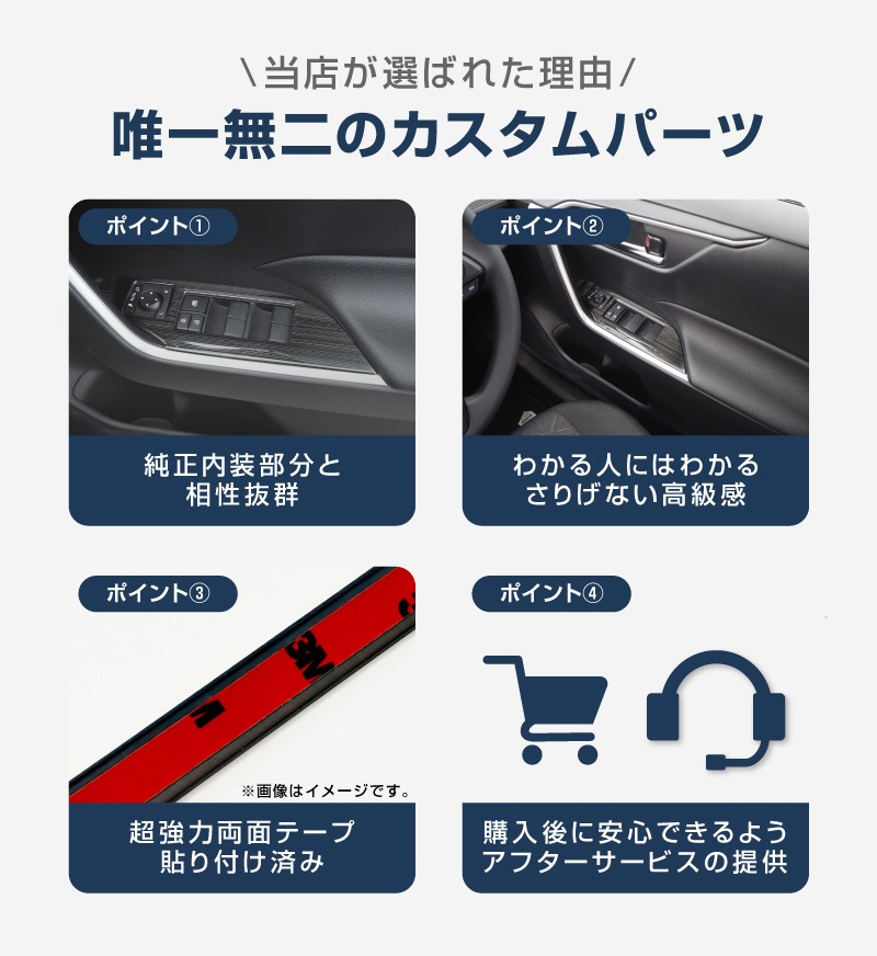 【アウトレット品】RAV4 50系 ウィンドウスイッチベースパネル 艶有りブラックヘアライン 4P｜RAV4 50系 カスタム 専用 パーツ ドレスアップ アクセサリー 社外品 オプション エアロ