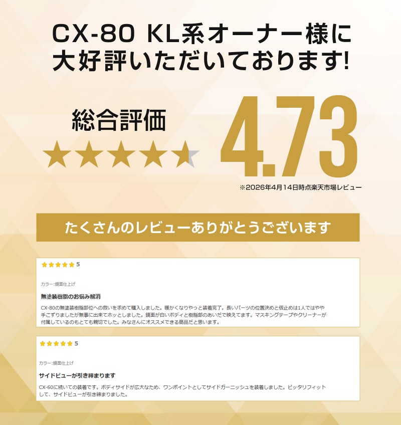CX-80 KL系 サイドガーニッシュ 左右セット 6P 鏡面仕上げ 2026年MC後 対応 ｜マツダ MAZDA 新型 CX80 専用 カスタム パーツ ドレスアップ アクセサリー オプション エアロ 外装 サイドドア カー用品 社外