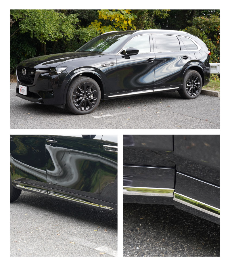 CX-80 KL系 サイドガーニッシュ 左右セット 6P 鏡面仕上げ 2026年MC後 対応 ｜マツダ MAZDA 新型 CX80 専用 カスタム パーツ ドレスアップ アクセサリー オプション エアロ 外装 サイドドア カー用品 社外