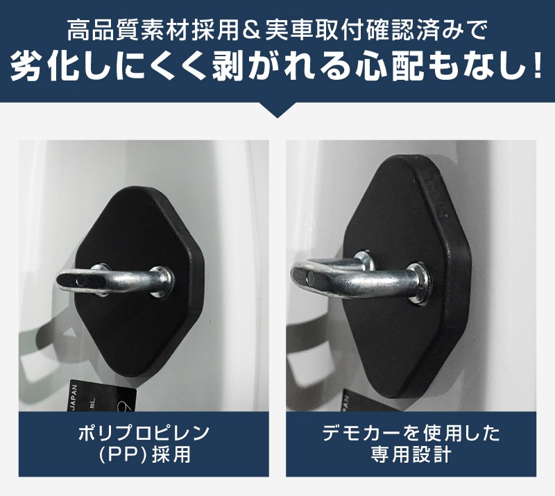 ジムニーノマド ドアストライカーカバー 4P ブラック｜スズキ SUZUKI JIMNY NOMADE JC74W 専用 内装 カスタム 保護パーツ ドアストッパーカバー ストライカーカバー ドレスアップ アクセサリー 社外品 エアロ オプション【メール便対象/代引き・配達日時指定不可】