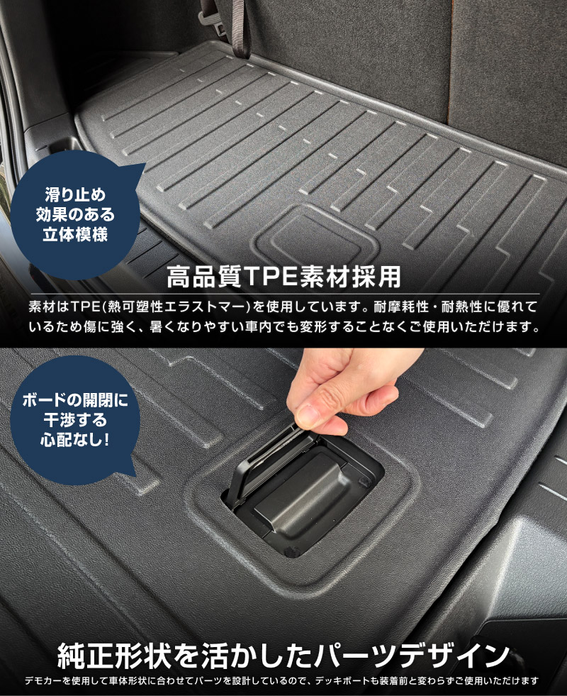 CX-80 KL系 ラゲッジマット ラバータイプ 2P ブラック 2026年MC後 対応 ｜マツダ MAZDA 新型 CX80 専用 内装 カスタム パーツ ドレスアップ アクセサリー オプション 内装 カー用品 社外 トランク ラゲージ 荷室 フロアマット 防水 保護 傷防止 キズ隠し