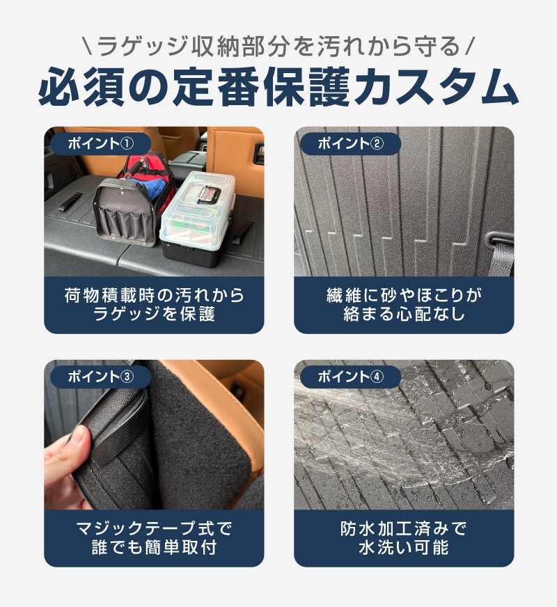 CX-80 KL系 ラゲッジマット 3列目シート専用 ラバータイプ 2P ブラック