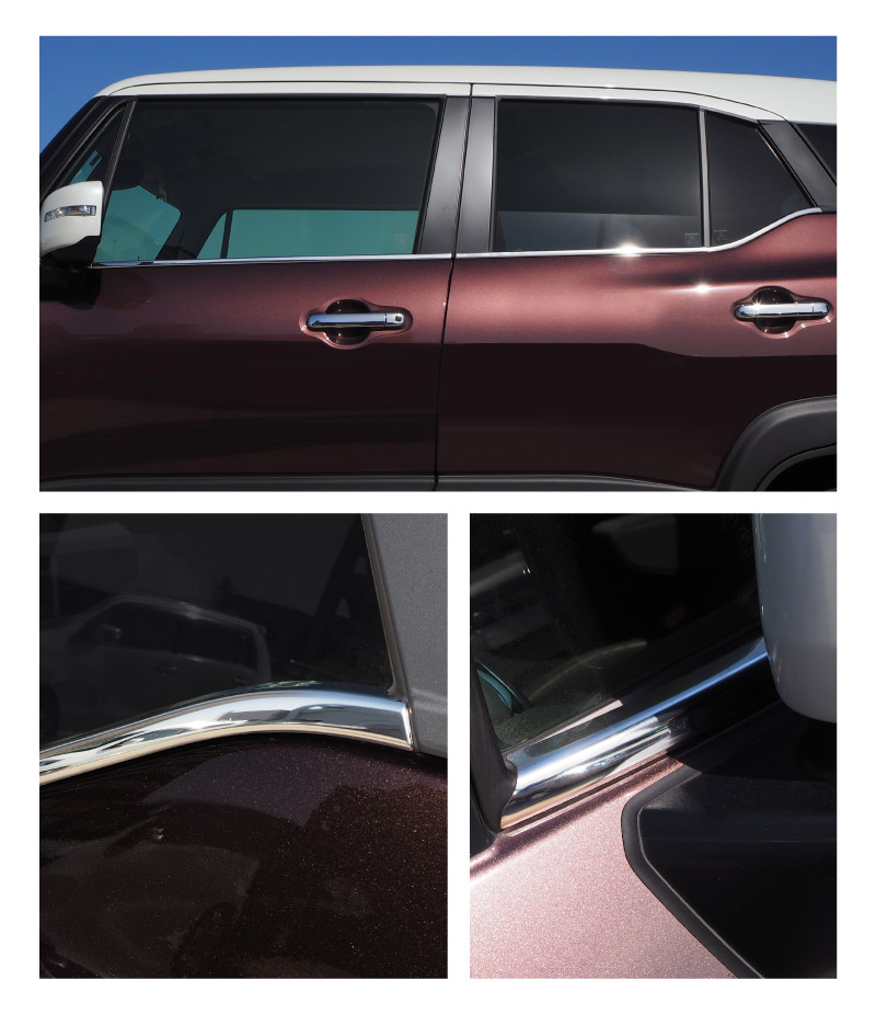 新型クロスビー MND1S MN71S ウィンドウトリムガーニッシュ 6P 鏡面仕上げ｜スズキ SUZUKI XBEE 専用 カスタム パーツ ドレスアップ アクセサリー オプション 窓枠 外装 カー用品 社外【予約販売/5月30日頃入荷予定】