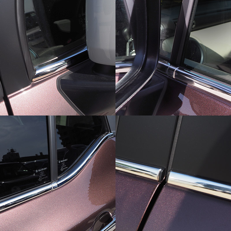新型クロスビー MND1S MN71S ウィンドウトリムガーニッシュ 6P 鏡面仕上げ｜スズキ SUZUKI XBEE 専用 カスタム パーツ ドレスアップ アクセサリー オプション 窓枠 外装 カー用品 社外【予約販売/5月30日頃入荷予定】
