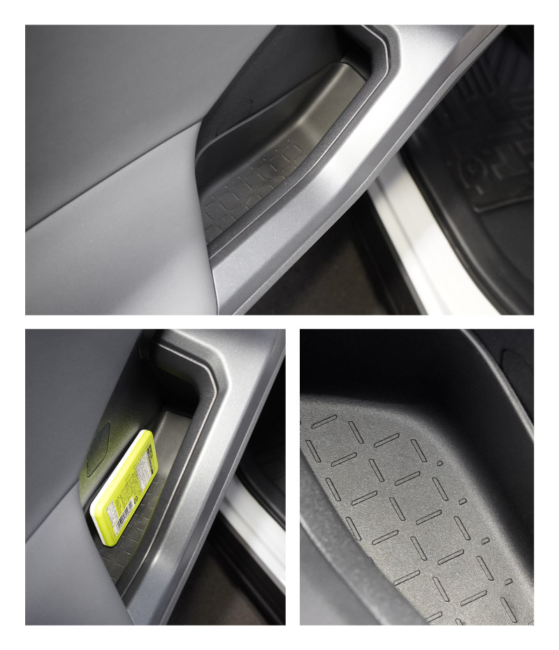 新型RAV4 60系 インナードア サイドドアポケット 上段 4P ブラック ラバータイプ ｜トヨタ TOYOTA ラヴフォー AXAN64 プラグインハイブリッド PHEV 対応 防水 水洗い アクセサリー 内装 インナー ドア ポケット トレイ ウィンドウスイッチ パネル カバー 保護 便利グッズ マット 社外【予約販売/6月10日頃入荷予定】