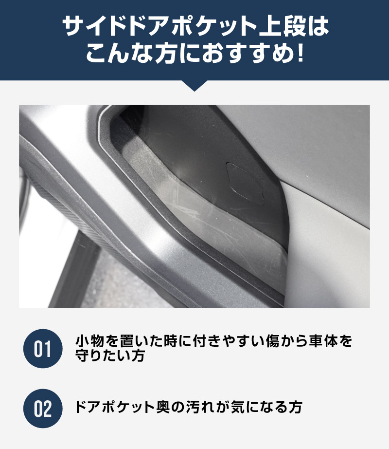 新型RAV4 60系 インナードア サイドドアポケット 上段 4P ブラック ラバータイプ ｜トヨタ TOYOTA ラヴフォー AXAN64 プラグインハイブリッド PHEV 対応 防水 水洗い アクセサリー 内装 インナー ドア ポケット トレイ ウィンドウスイッチ パネル カバー 保護 便利グッズ マット 社外【予約販売/6月10日頃入荷予定】