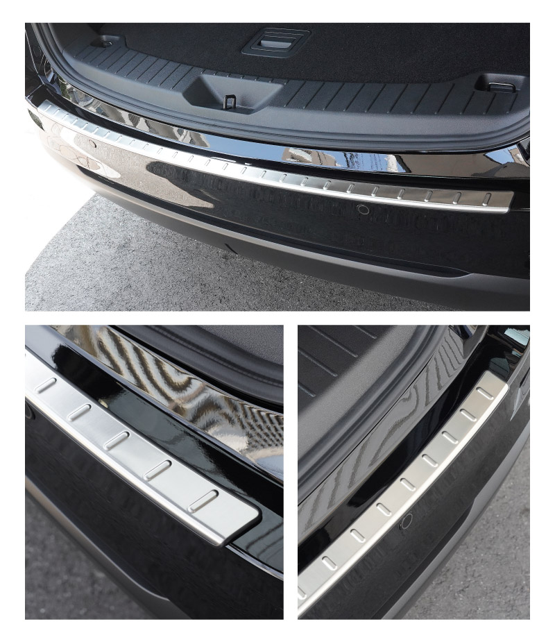 新型CX-5 KM系 リアバンパーステップガード 1P 車体保護ゴム付き 選べる3カラー シルバーへライン ブラックヘアライン カーボン調 2026年 フルモデルチェンジ専用 ｜MAZDA CX5 2026FMC KMYSDP 専用 外装 保護パーツ リア カスタム アクセサリー 社外 トランク 保護 傷防止【予約販売/8月30日頃入荷予定】