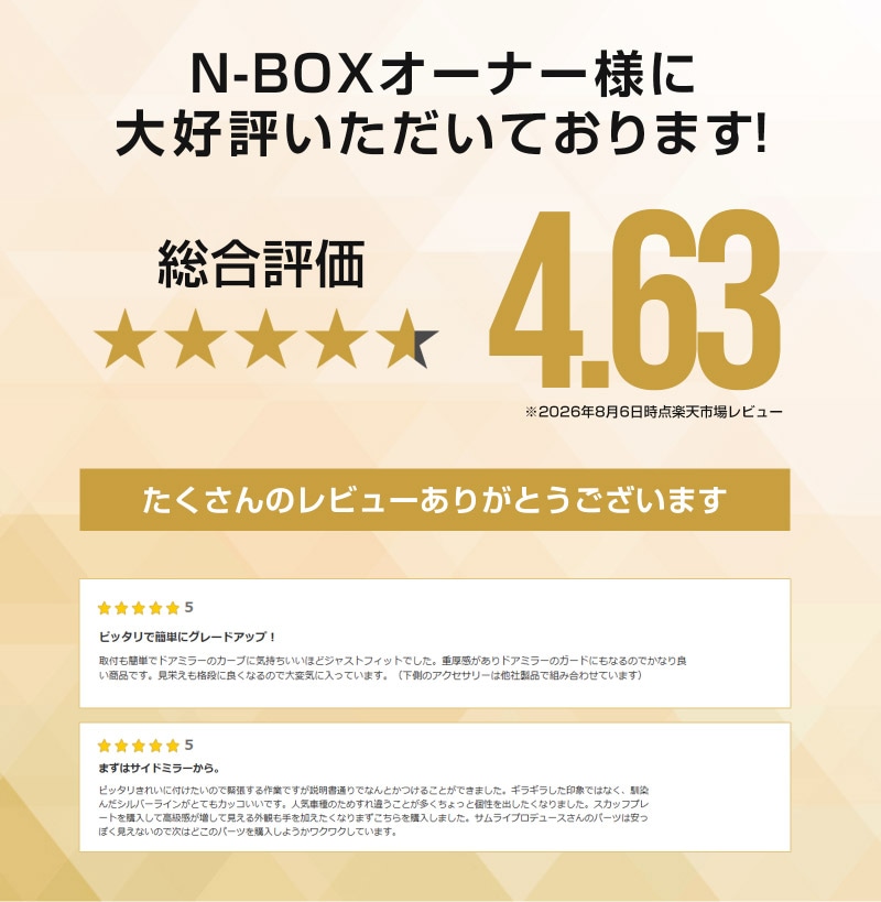 N-BOX N-BOX JOY N-BOXカスタム JF3 JF4 JF5 JF6 後期 サイドミラーガーニッシュ 鏡面仕上げ 2P 2026年7月マイナーチェンジ後対応｜ホンダ HONDA NBOX NBOX CUSTOM エヌボックス ジョイ カスタム 専用 パーツ ドレスアップ アクセサリー 社外品 エアロ オプション【予約販売/10月30日頃入荷予定】